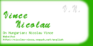 vince nicolau business card